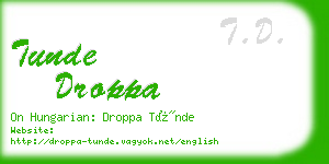 tunde droppa business card